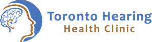 A green background with the words toronto health written in orange and blue.